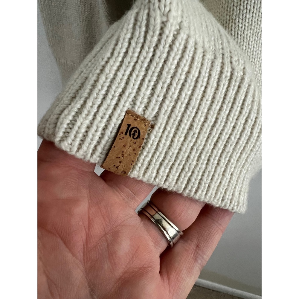 Tentree Highline Pointelle Sweater Women XL Mock Neck Wool‎ Blend - Picture 7 of 10
